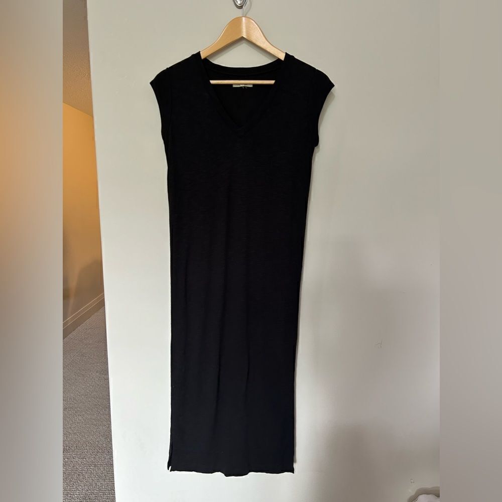 Madewell Short Sleeves Black Midi Dress
